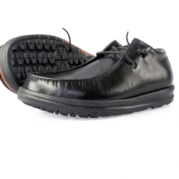 Mens Black Work Shoes Slip Resistant Water Repellent Mesh-5