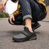 LARNMERN Slip Resistant Work Shoes Black Mens Slip On-5