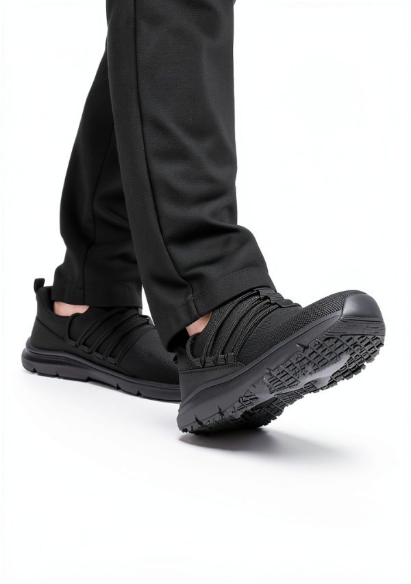 Black Slip Resistant Work Shoes Mens Non Slip Kitchen-1