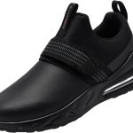 LARNMERN Slip Resistant Work Shoes Black Mens Slip On-0