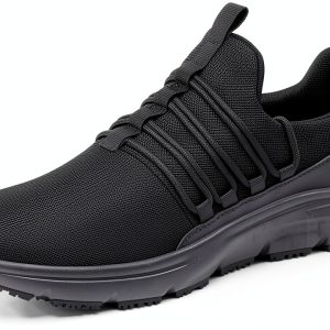 Black Slip Resistant Work Shoes Mens Non Slip Kitchen-0