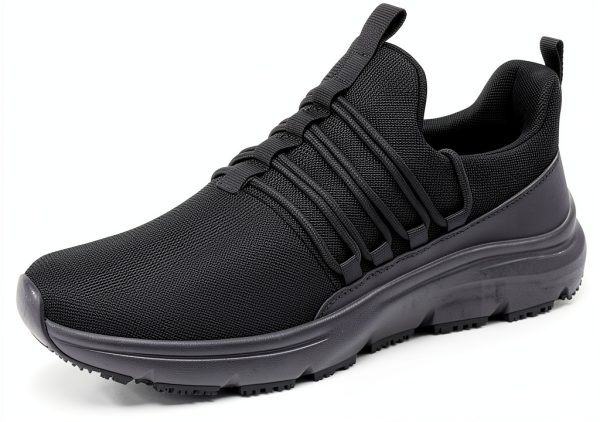 Black Slip Resistant Work Shoes Mens Non Slip Kitchen-0