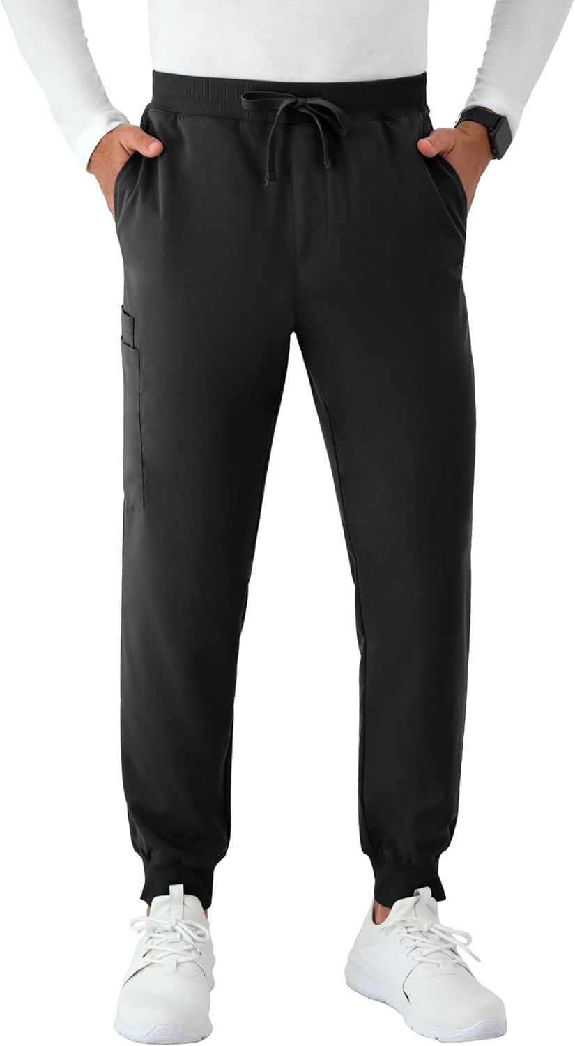 Hanes Comfort Fit Scrub Pants in Athletic Navy color showing pocket details