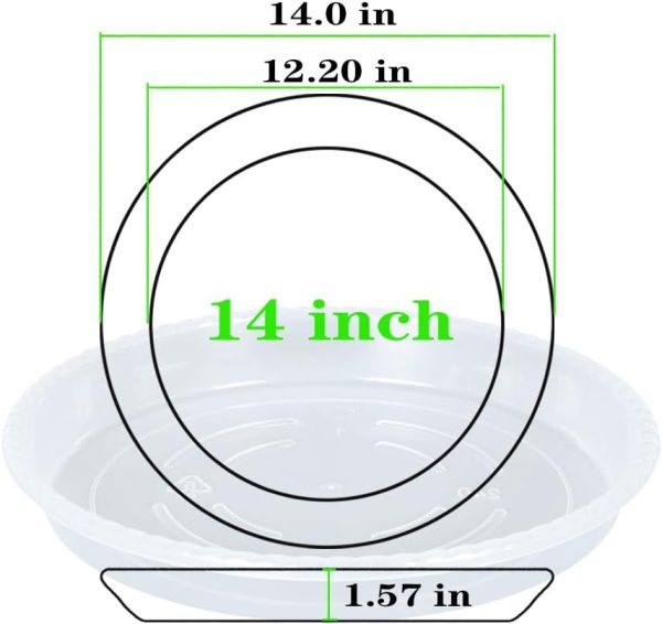 OVZILKI Plant Saucers Clear Heavy Duty Plastic Garden Trays-1