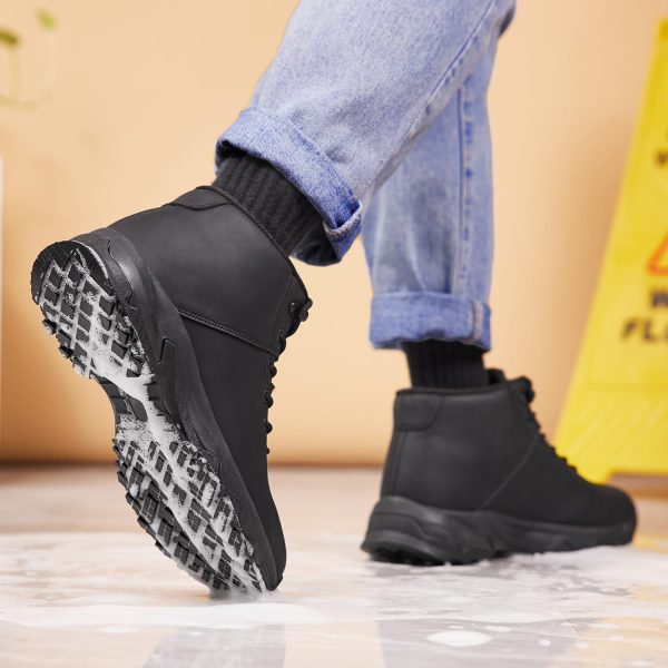 Black Non-Slip Work Boots Waterproof Durable Men's Shoes-5