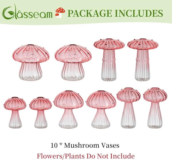 Glasseam Mushroom Glass Terrarium Planter Indoor Plant Decor-6