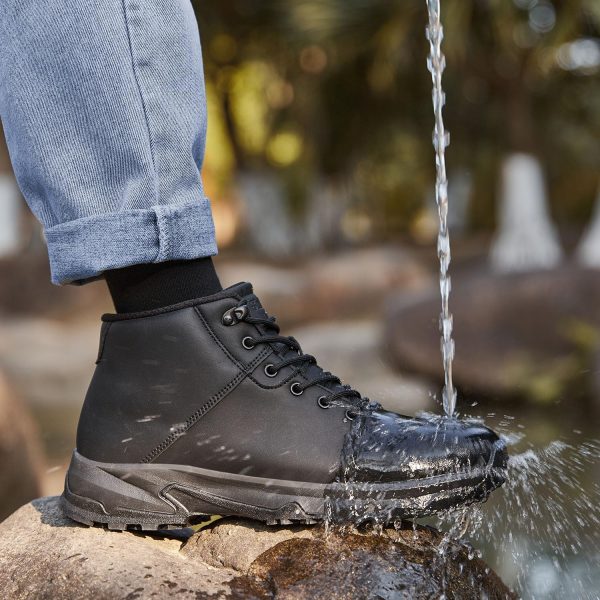 Black Non-Slip Work Boots Waterproof Durable Men's Shoes-6