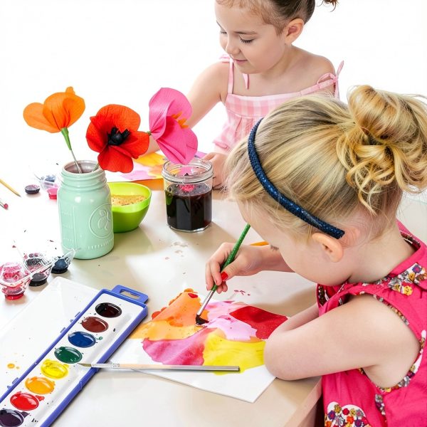 Ezzgol Watercolor Paint Set 24 Pack Non Toxic Washable-2