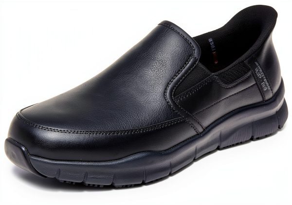 Skechers Slip Resistant Work Shoes Mens Black Safety-0