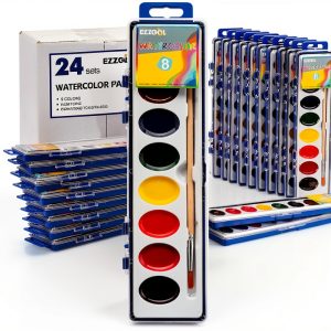 Ezzgol Watercolor Paint Set 24 Pack Non Toxic Washable-0