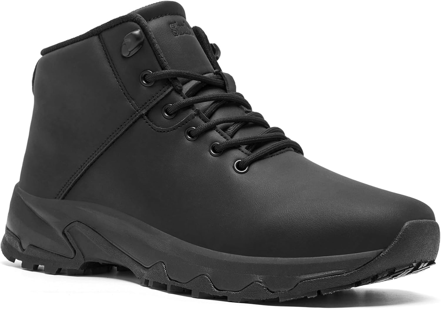Men's non-slip work boots in a kitchen setting