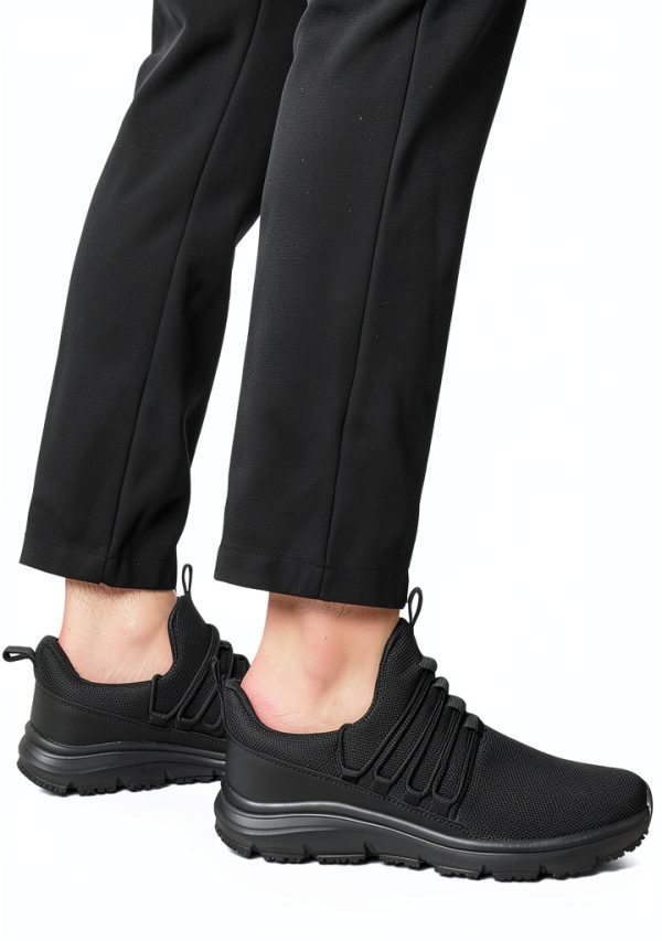 Black Slip Resistant Work Shoes Mens Non Slip Kitchen-2