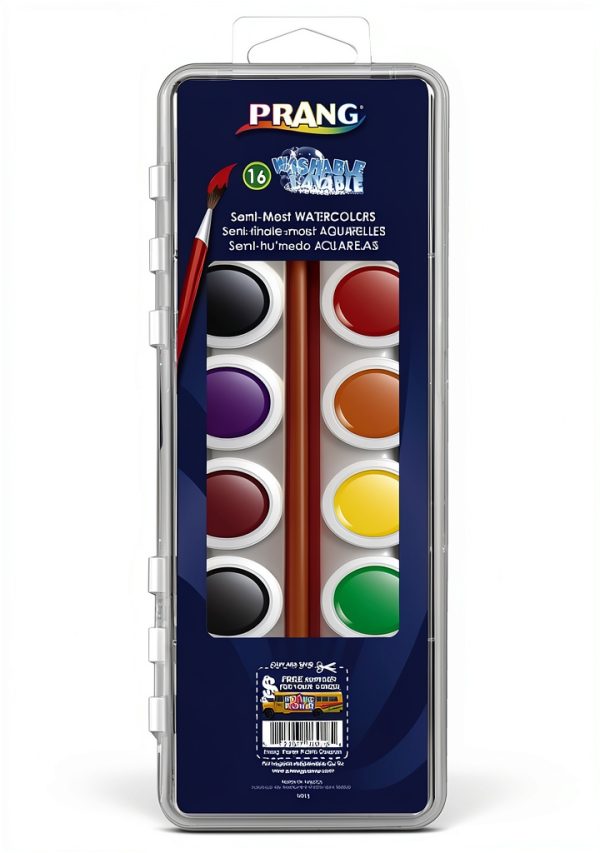 Prang Watercolor Paint Set 16 Colors Washable Non Toxic-0