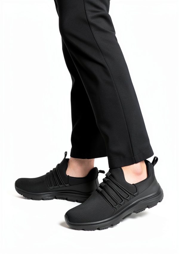 Black Slip Resistant Work Shoes Mens Non Slip Kitchen-6