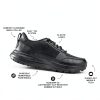 Mens Black Work Shoes Slip Resistant Water Repellent Mesh-3