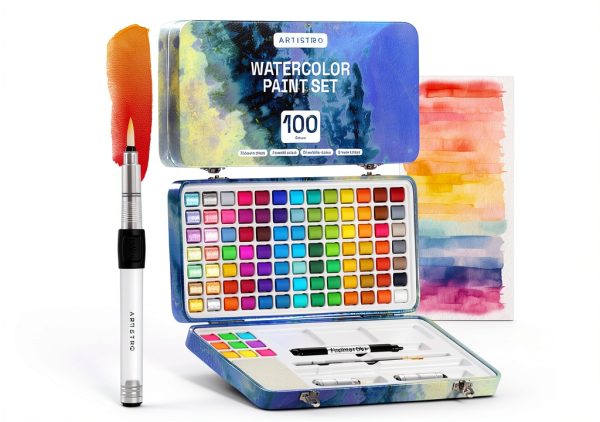 ARTISTRO Watercolor Paint Set Non Toxic Fluorescent Metallic-0