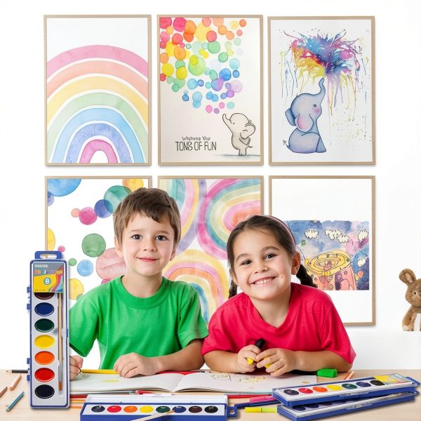 Ezzgol Watercolor Paint Set 24 Pack Non Toxic Washable-8