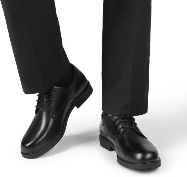 Bruno Marc Non Slip Work Shoes Men Black PU Oxfords-6