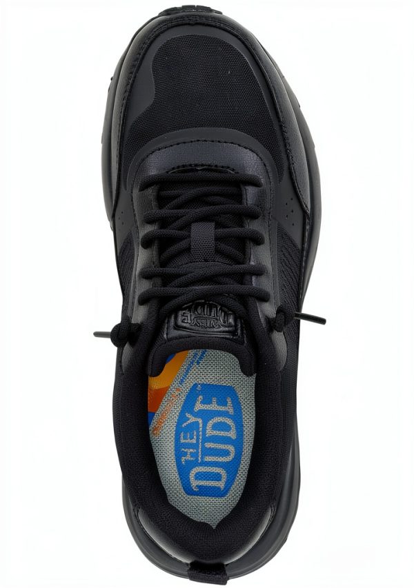 Mens Black Work Shoes Slip Resistant Water Repellent Mesh-2