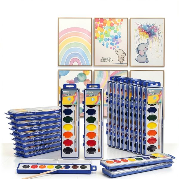 Ezzgol Watercolor Paint Set 24 Pack Non Toxic Washable-4