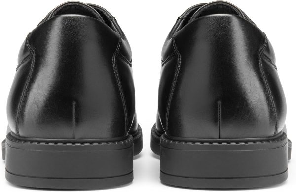 Bruno Marc Non Slip Work Shoes Men Black PU Oxfords-4