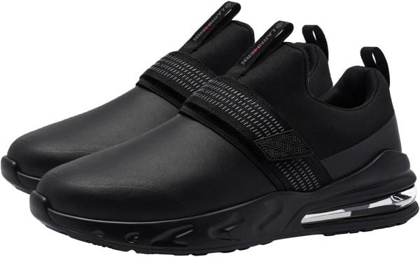 LARNMERN Slip Resistant Work Shoes Black Mens Slip On-6