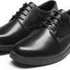 Bruno Marc Non Slip Work Shoes Men Black PU Oxfords-2