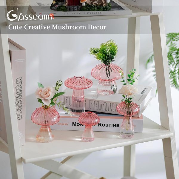 Glasseam Mushroom Glass Terrarium Planter Indoor Plant Decor-1
