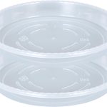 OVZILKI Plant Saucers Clear Heavy Duty Plastic Garden Trays-0