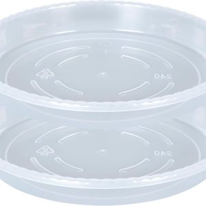 OVZILKI Plant Saucers Clear Heavy Duty Plastic Garden Trays-0