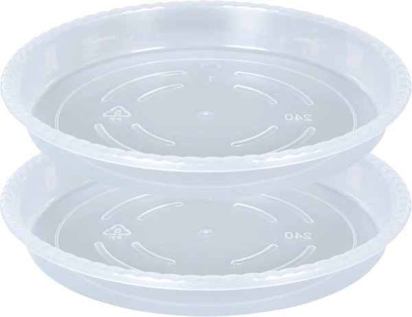OVZILKI Plant Saucers Clear Heavy Duty Plastic Garden Trays-0