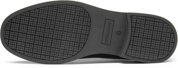 Bruno Marc Non Slip Work Shoes Men Black PU Oxfords-3
