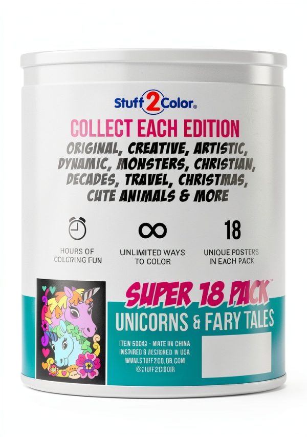 Stuff2Color Unicorn Watercolor Posters Kids Coloring Kit-5