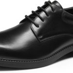Bruno Marc Non Slip Work Shoes Men Black PU Oxfords-0