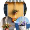MIPON Boho Cotton Hanging Plant Hanger Ivory-5
