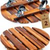 Acacia Plant Caddy Bamworld Metal Wood Brown-0