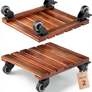 Bamworld Square Planter Caddy Brown 12-14in-0