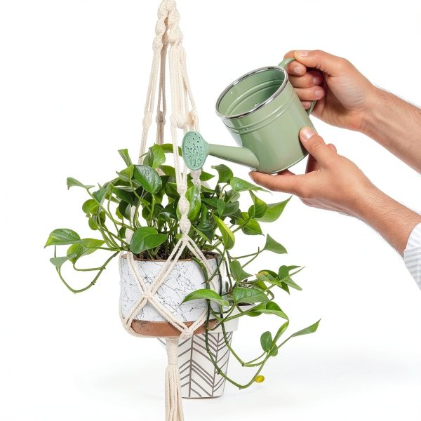 MIPON Boho Cotton Hanging Plant Hanger Ivory-1