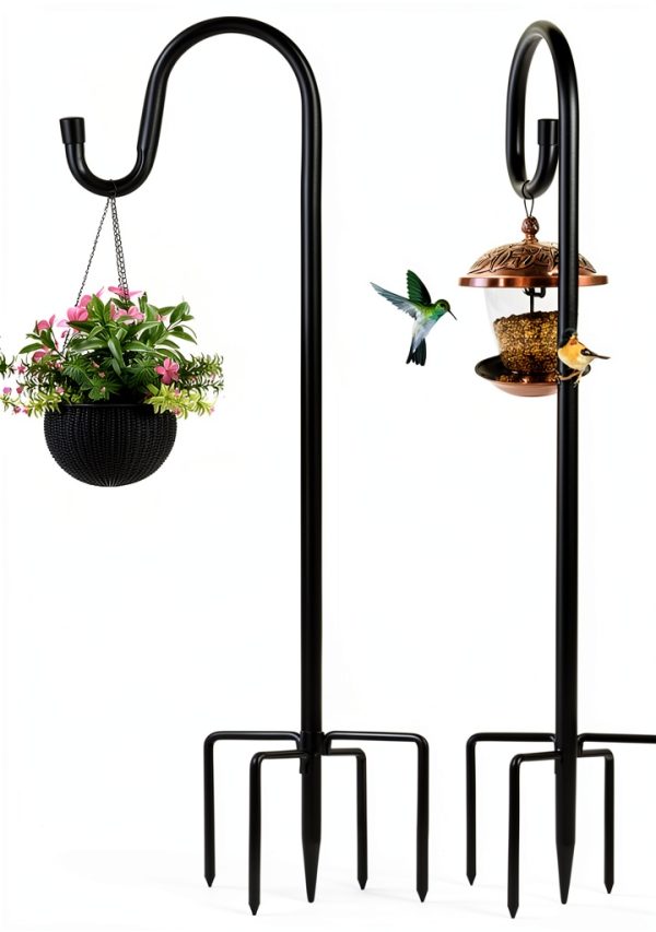 ToyHotels Shepherd's Hook Outdoor Metal Stand 94 Inch Silver-7