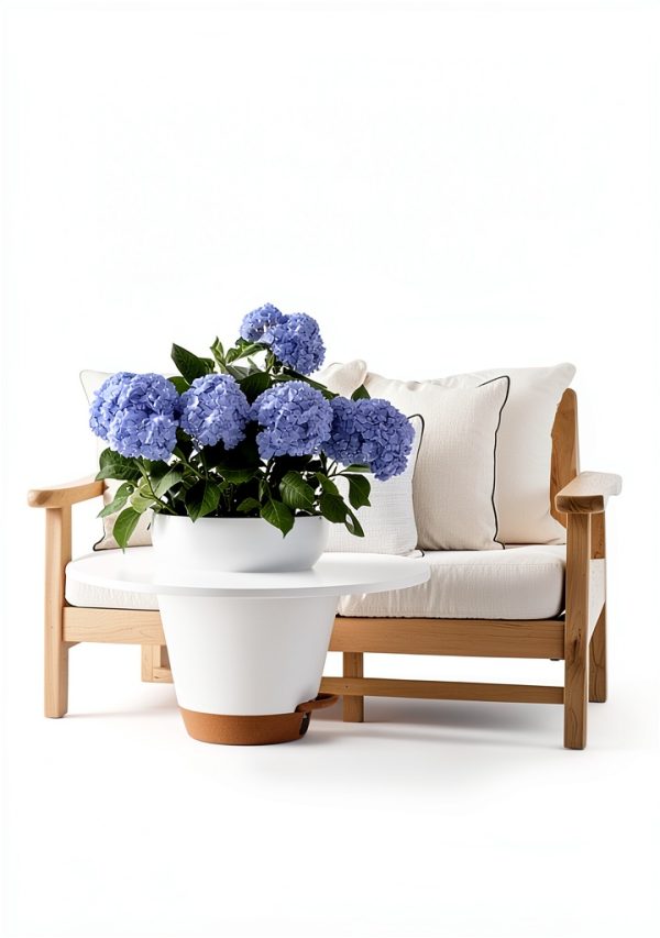Fielda Self-Watering Planter 8 Inch Round Plastic Pot with Tray Navy-5