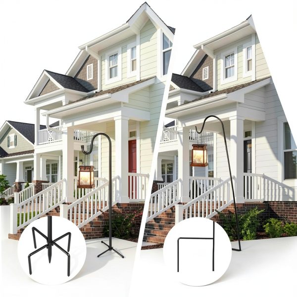 Shepherd's Hook by ToyHotels Outdoor Steel Hook Set 2‑Piece Black-2