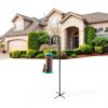 ToyHotels Shepherd's Hook Outdoor Bird Feeder Stand Rustic Metal 94in-5