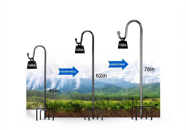 ToyHotels Shepherd Hook Outdoor Garden Pole 94 Inch Curved Metal Hook-2
