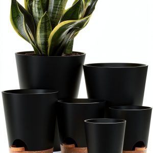 Plastic Planter Set YNNICO 6-Piece Indoor Combo with Self-Watering-0
