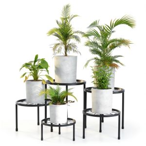 Metal Plant Stand 5 Pack Black Linpla High‑Strength Iron Stand Set-0