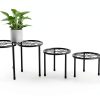 Metal Plant Stand 5 Pack Black Linpla High‑Strength Iron Stand Set-4