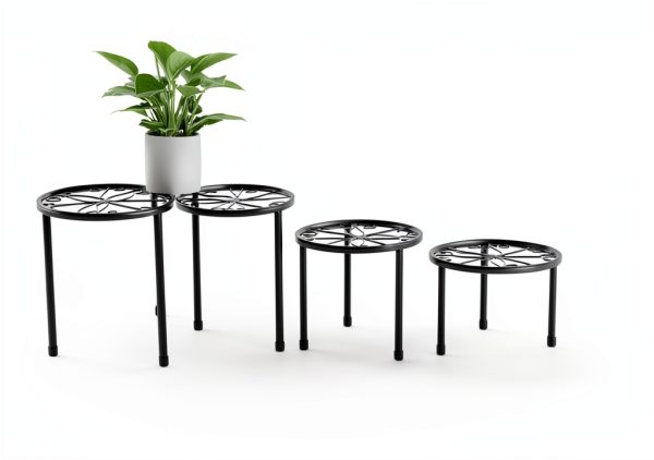 Metal Plant Stand 5 Pack Black Linpla High‑Strength Iron Stand Set-4