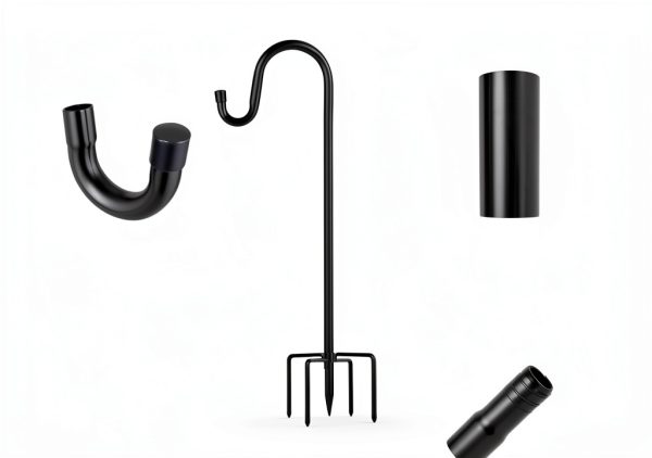 Shepherd's Hook 2-Pack Black Rustic Metal for Garden ToyHotels-1