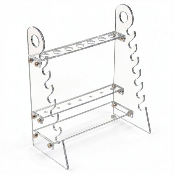 stonylab Pipette Rack, Detachable Plexiglass Pipette Holder Stand Pipet Rack with 1.5 cm Hole Diameter-4