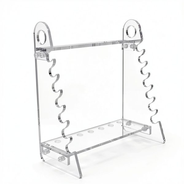 Trapezoid Organic Glass Pipette Rack, Laboratory Supporting Holder Bracket with 1.5cm Holes-5